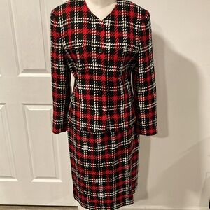 JH Collectables red black plaid skirt suit 10